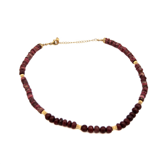 Rhodonite Red Jasper Gold Fill Necklace