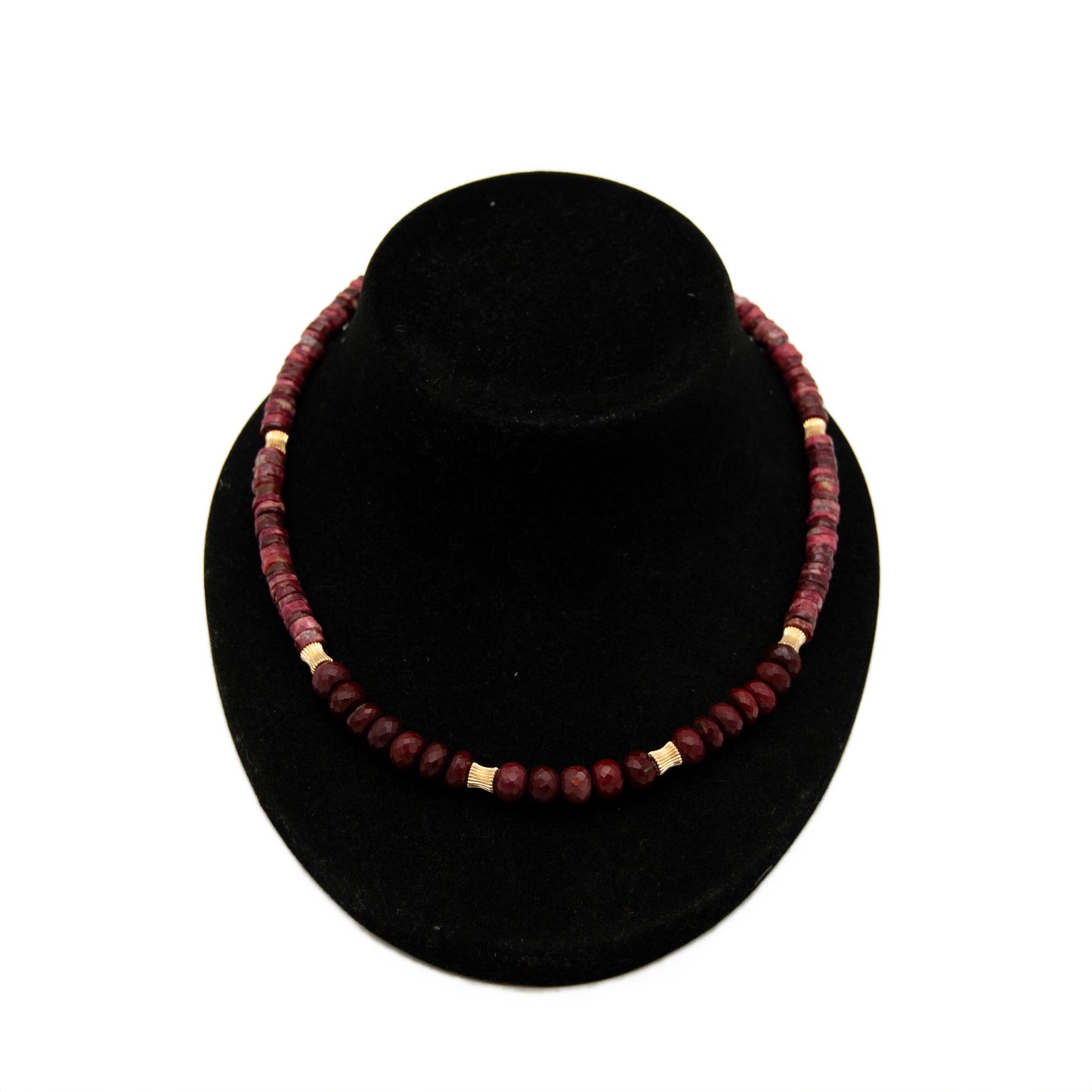 Rhodonite Red Jasper Gold Fill Necklace