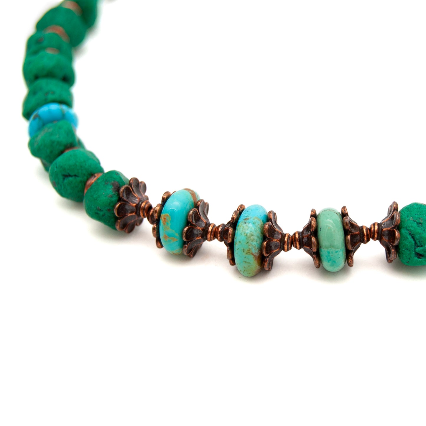 Kingman Turquoise Amazonite & Copper Necklace