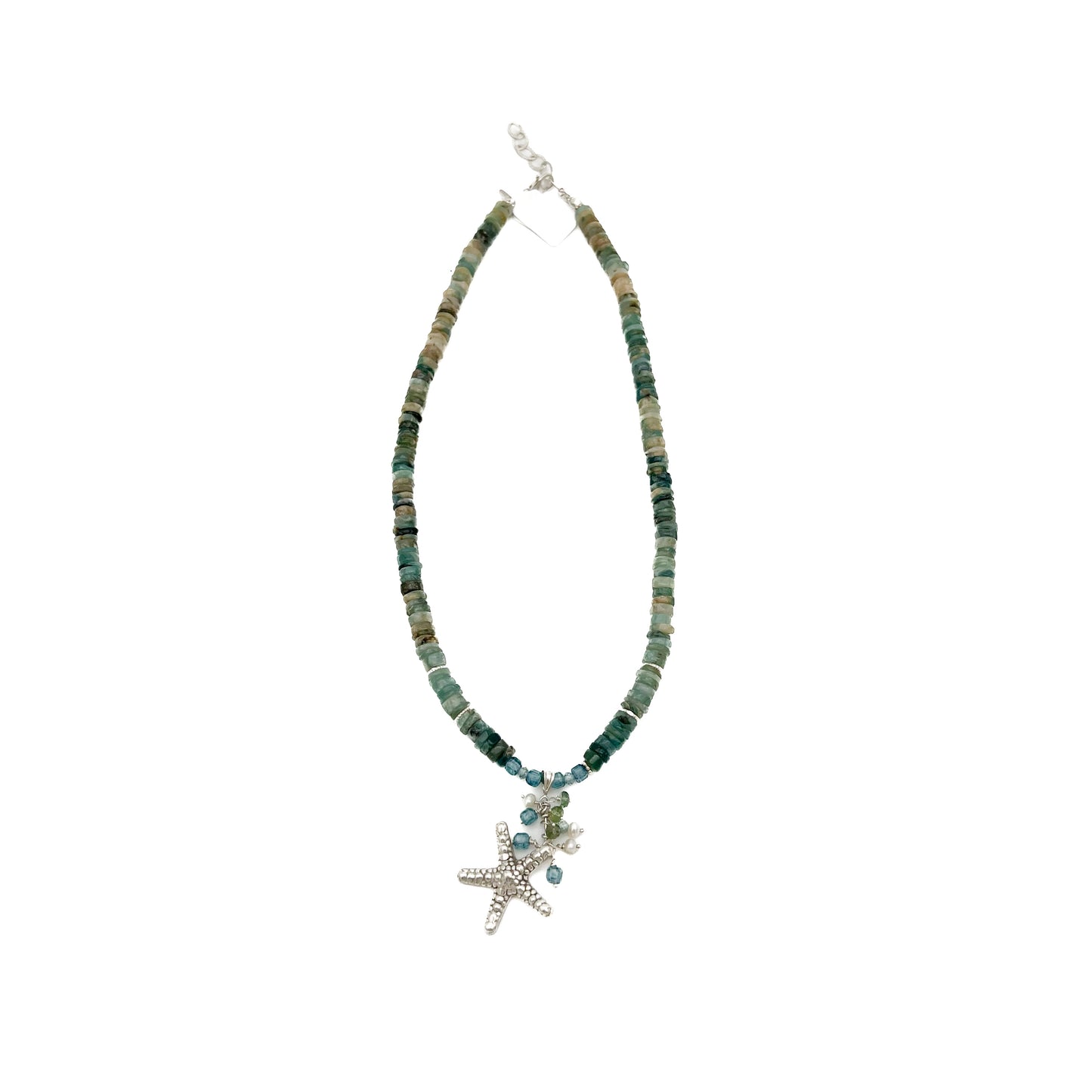 Sterling Starfish Multi-Gem Pearls - London Blue Topaz