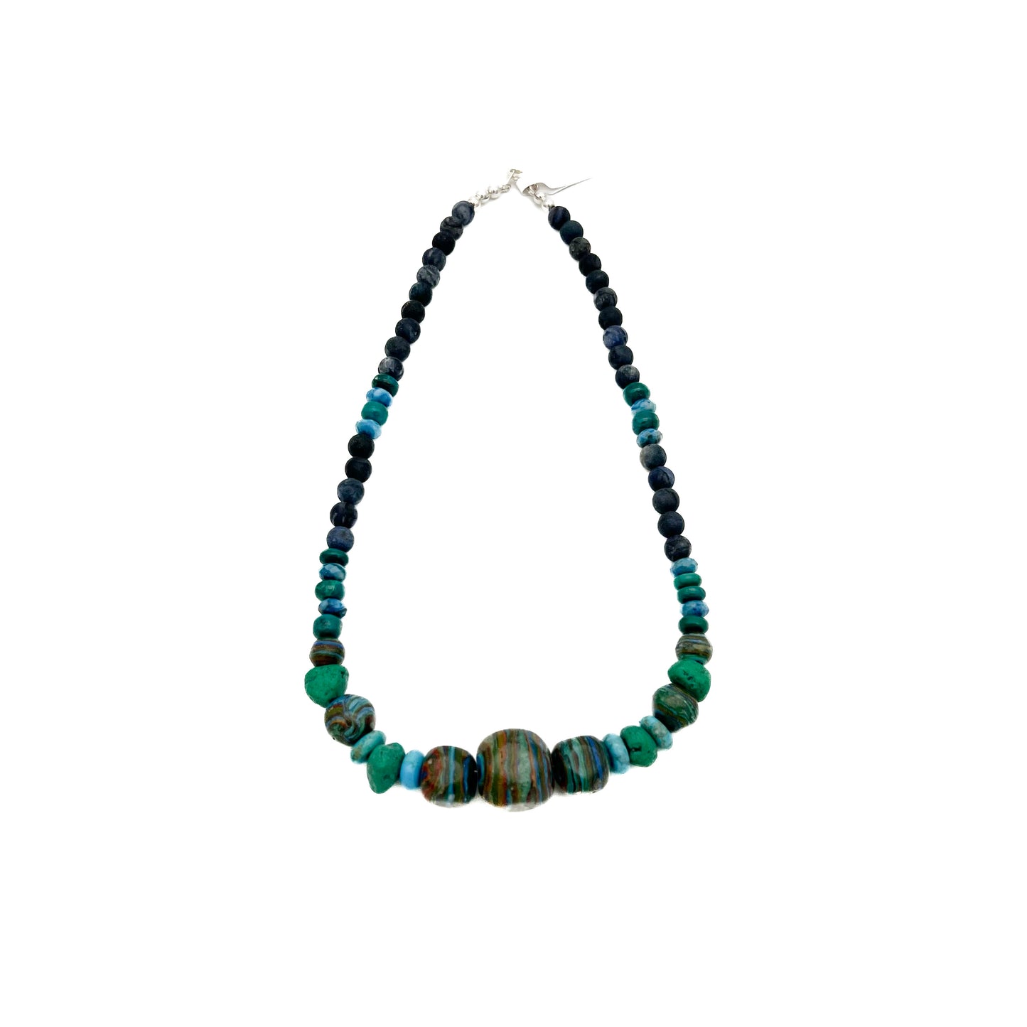 Multi-Bead - Chocolate-Moroccan Beads - SS. Turquoise