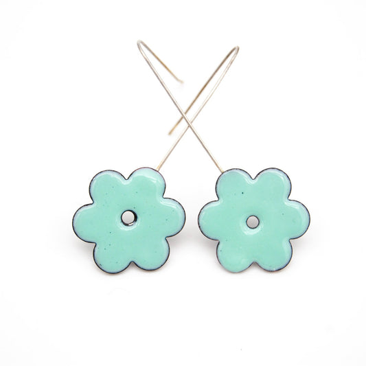 Small Mint Daisy Earrings