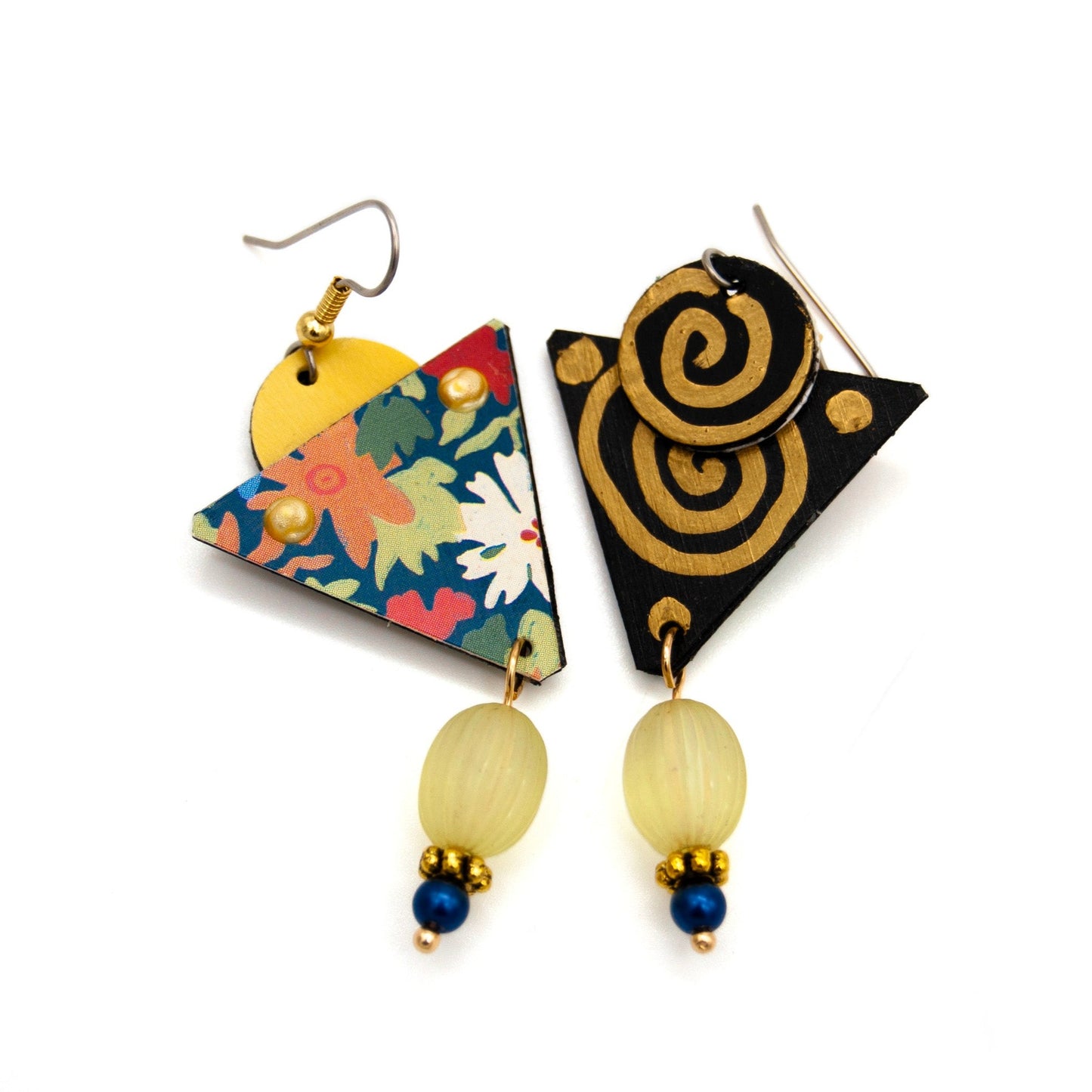 Paper Earrings with Floral Print