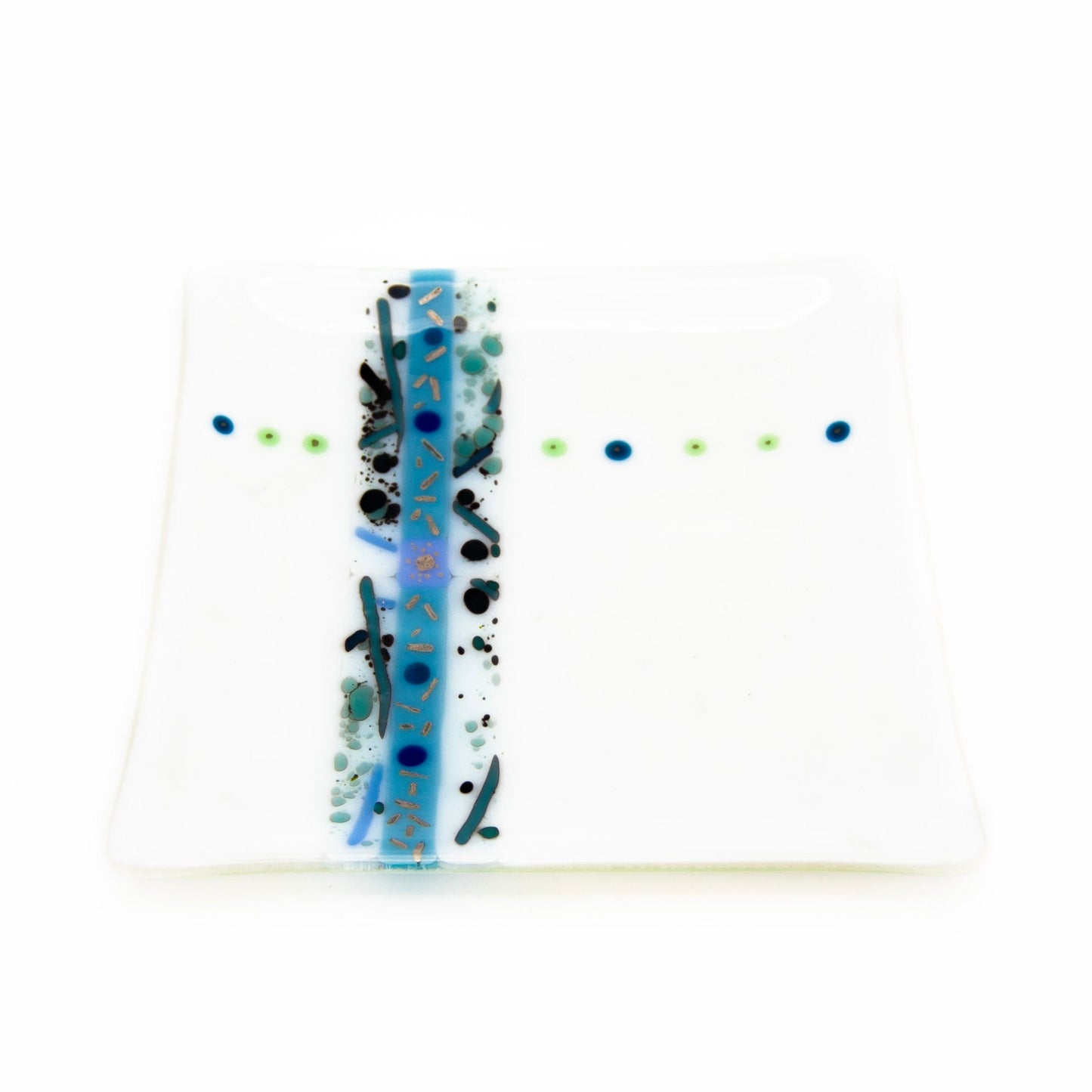 8" Square Platter with Blue Speckled Dust
