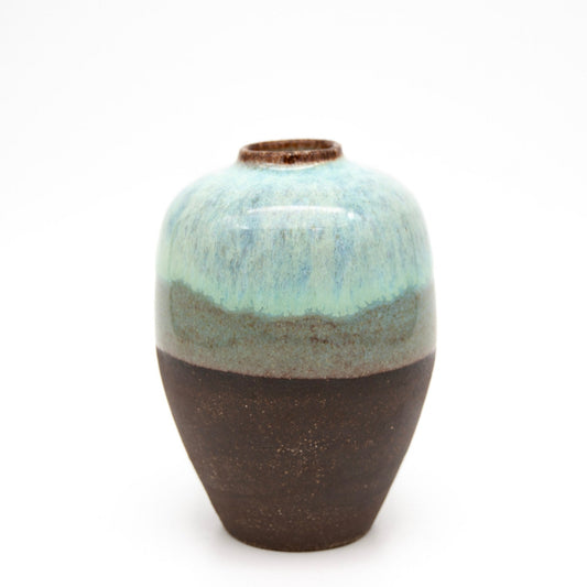 Small Turquoise & Brown Vase