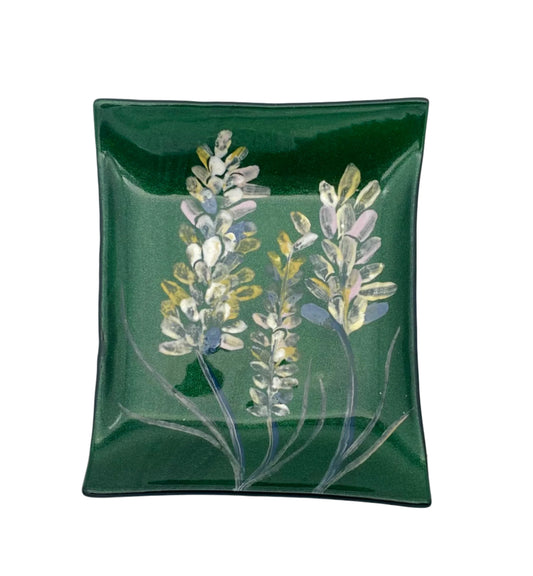 Trinket Dish with Three White Plum Flowers