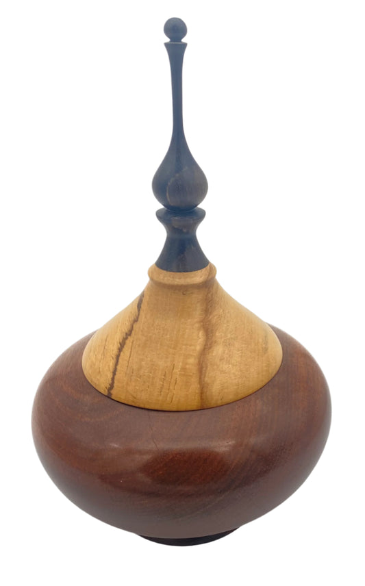 Blood Wood Box with Beach Top and Ebony Finial