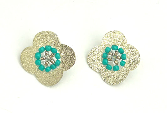 Sterling Silver Lotus Flower Earrings