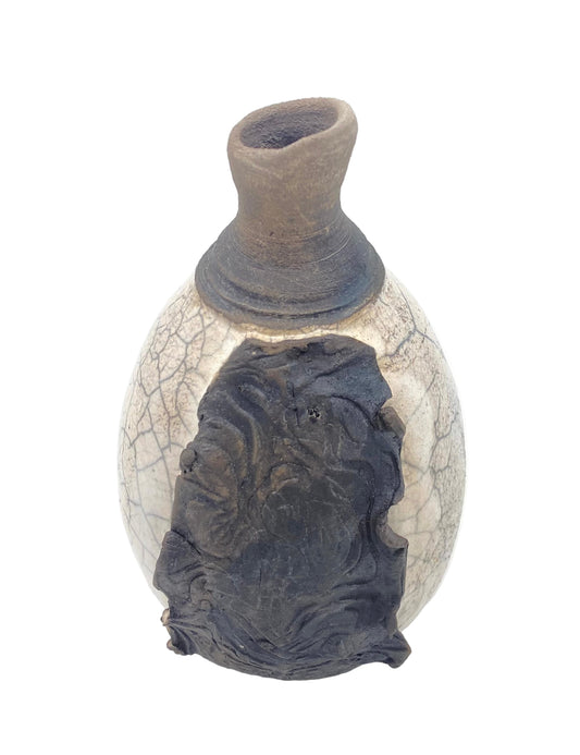 Raku Pottery Bottle
