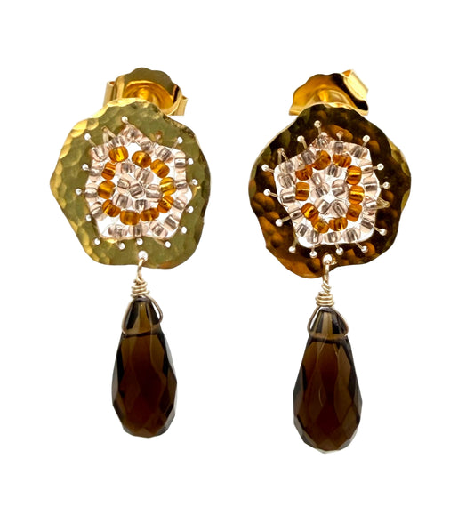 Amorphous with Smoky Quartz Earrings