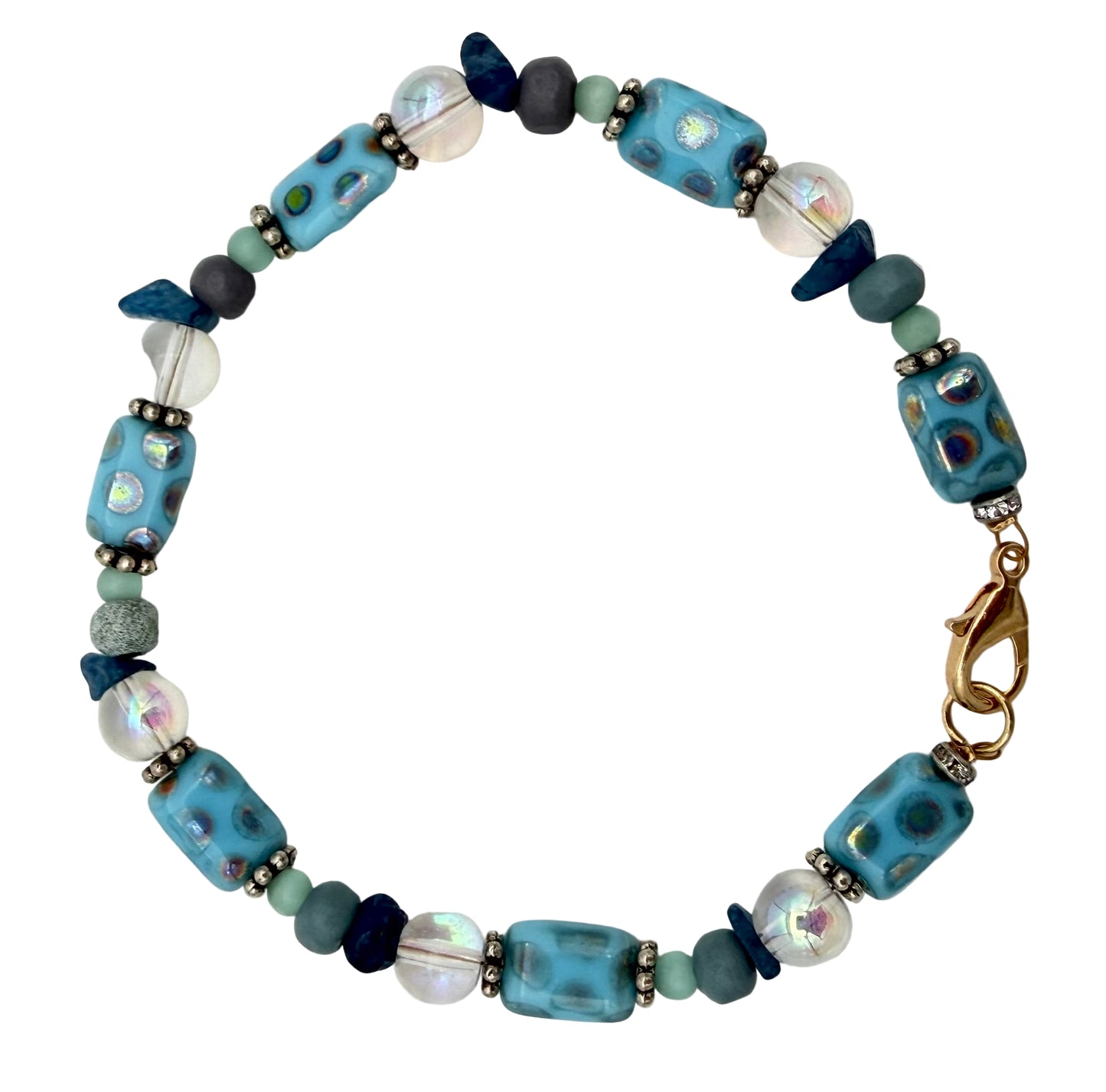 Blue Polka-Dot Bracelet