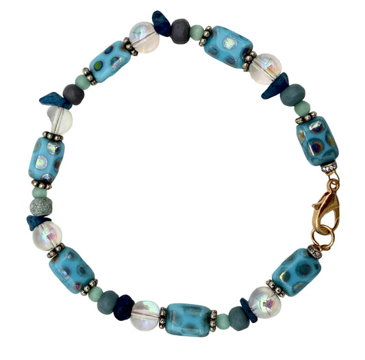 Blue Polka-Dot Bracelet