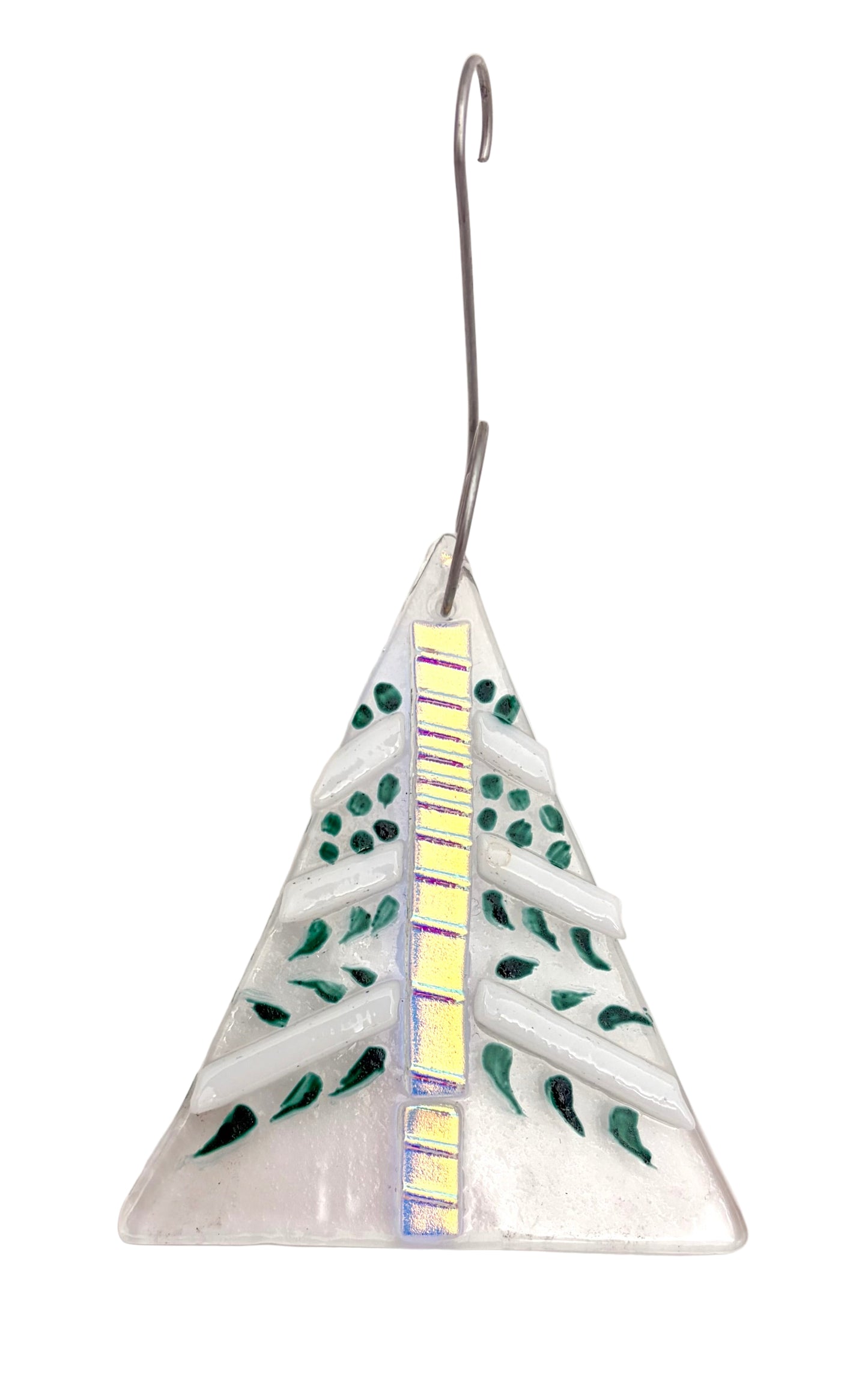 Yellow and Green Glass Tree Ornament