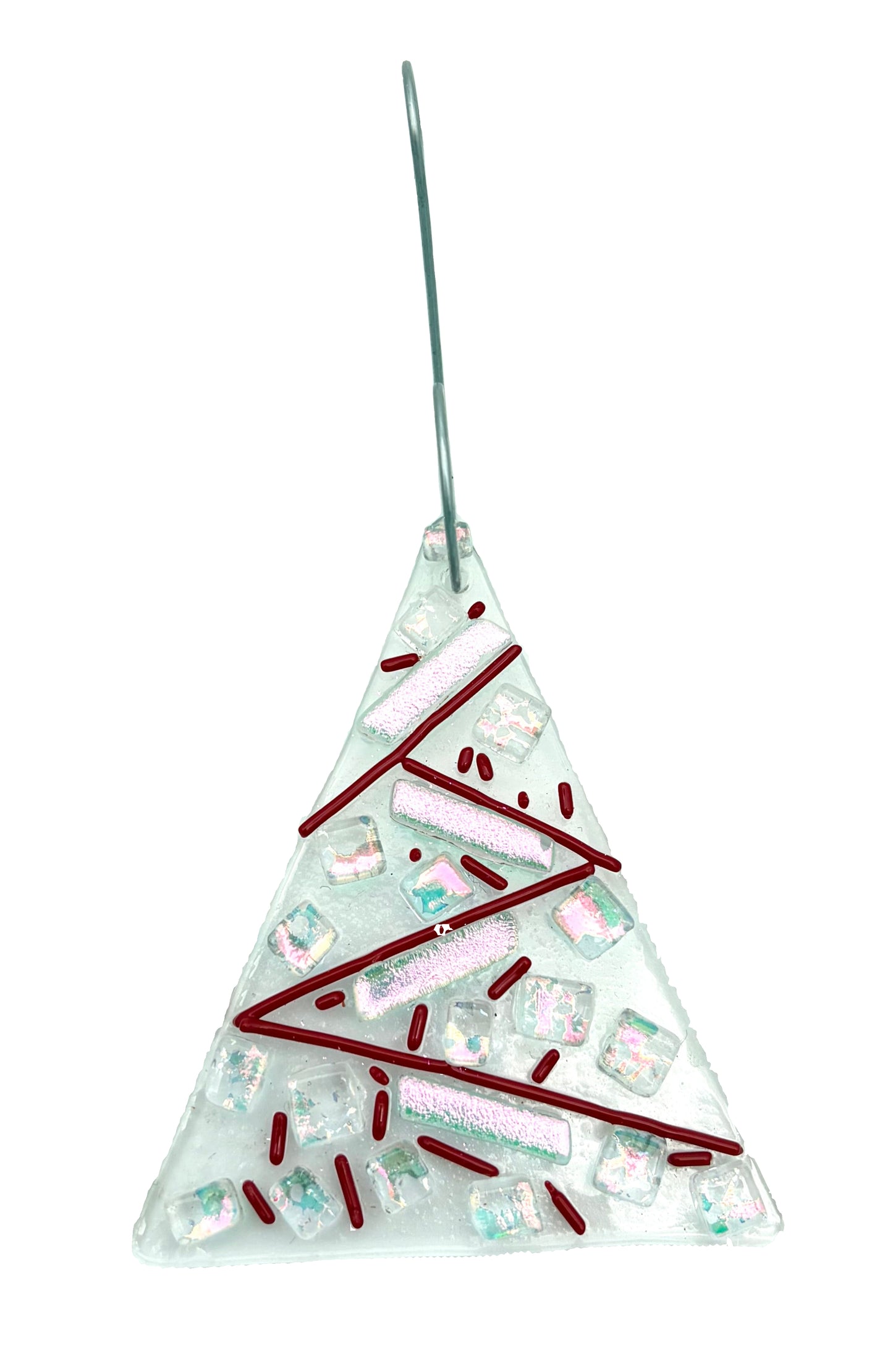 Red and Pink Glass Tree Ornament