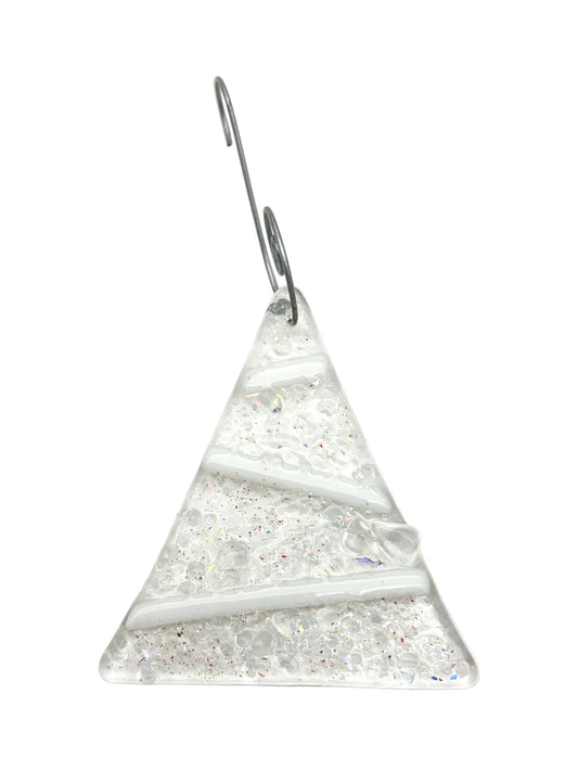 White Glass Tree Ornament
