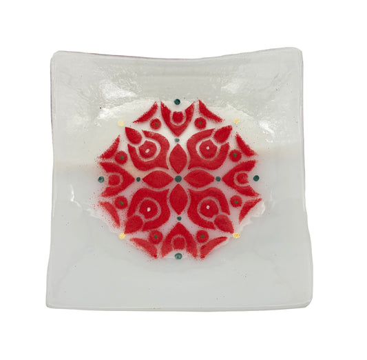 Holiday Design on Clear and White Glass