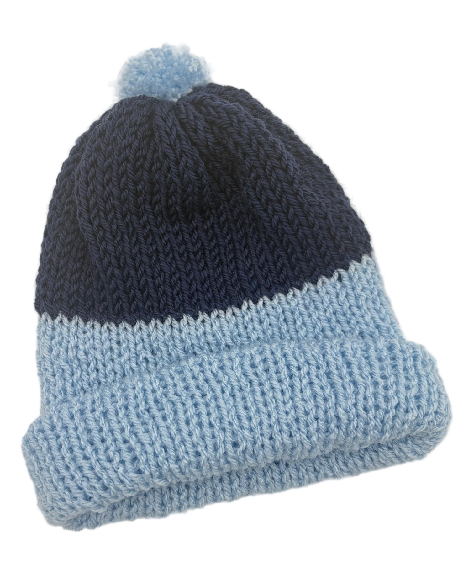 Dark & Light Blue Baby Hat