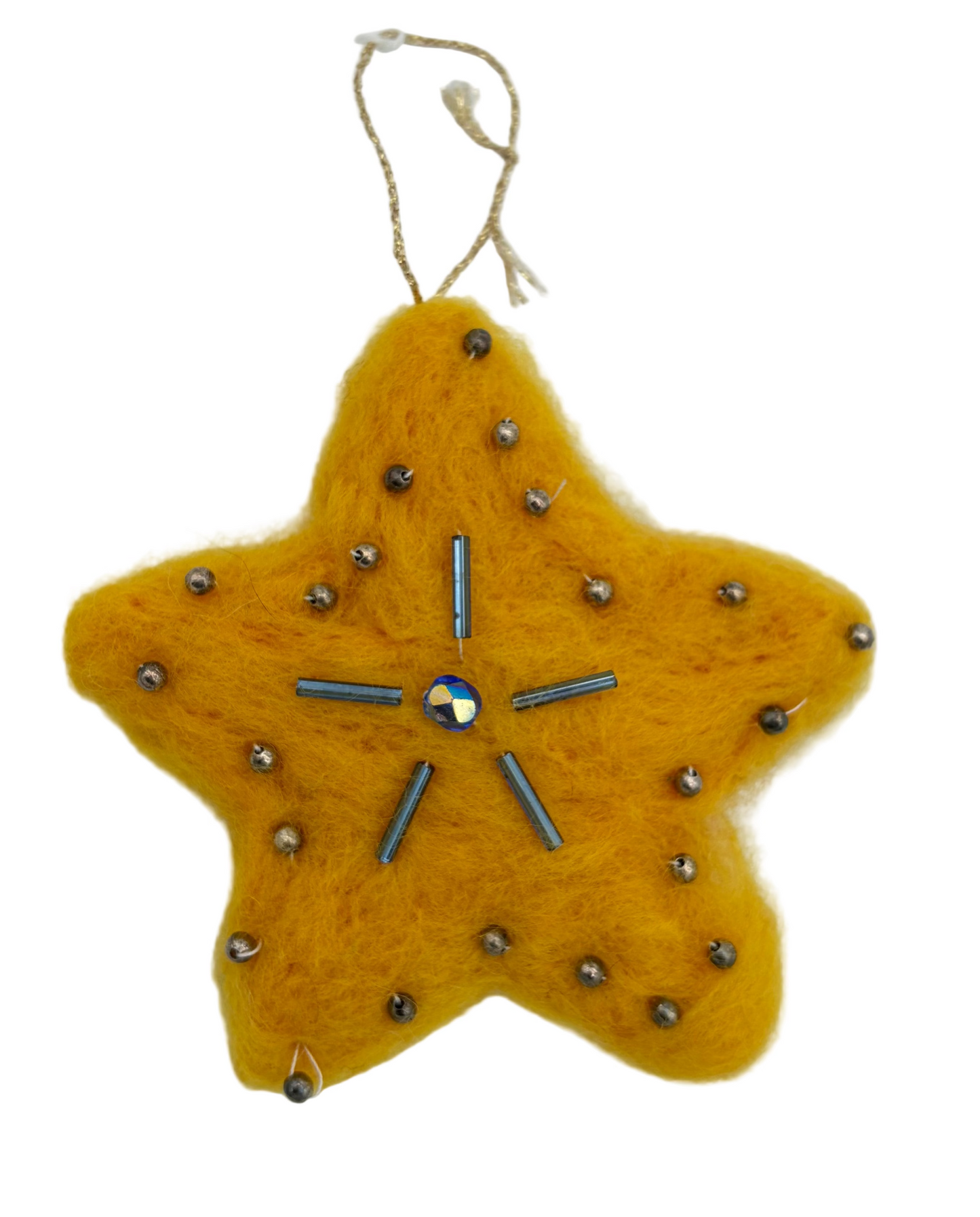 Needle Felted Yellow Star Ornament