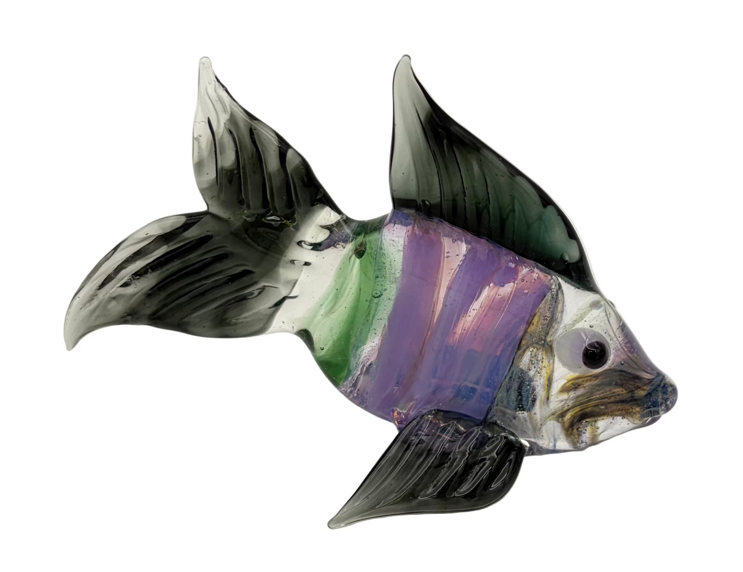 Purple Green Stripe Standing Fish