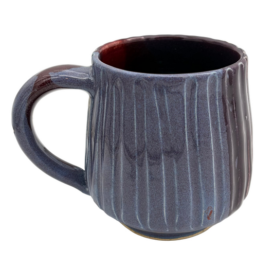 Carved Multi Purple Mug