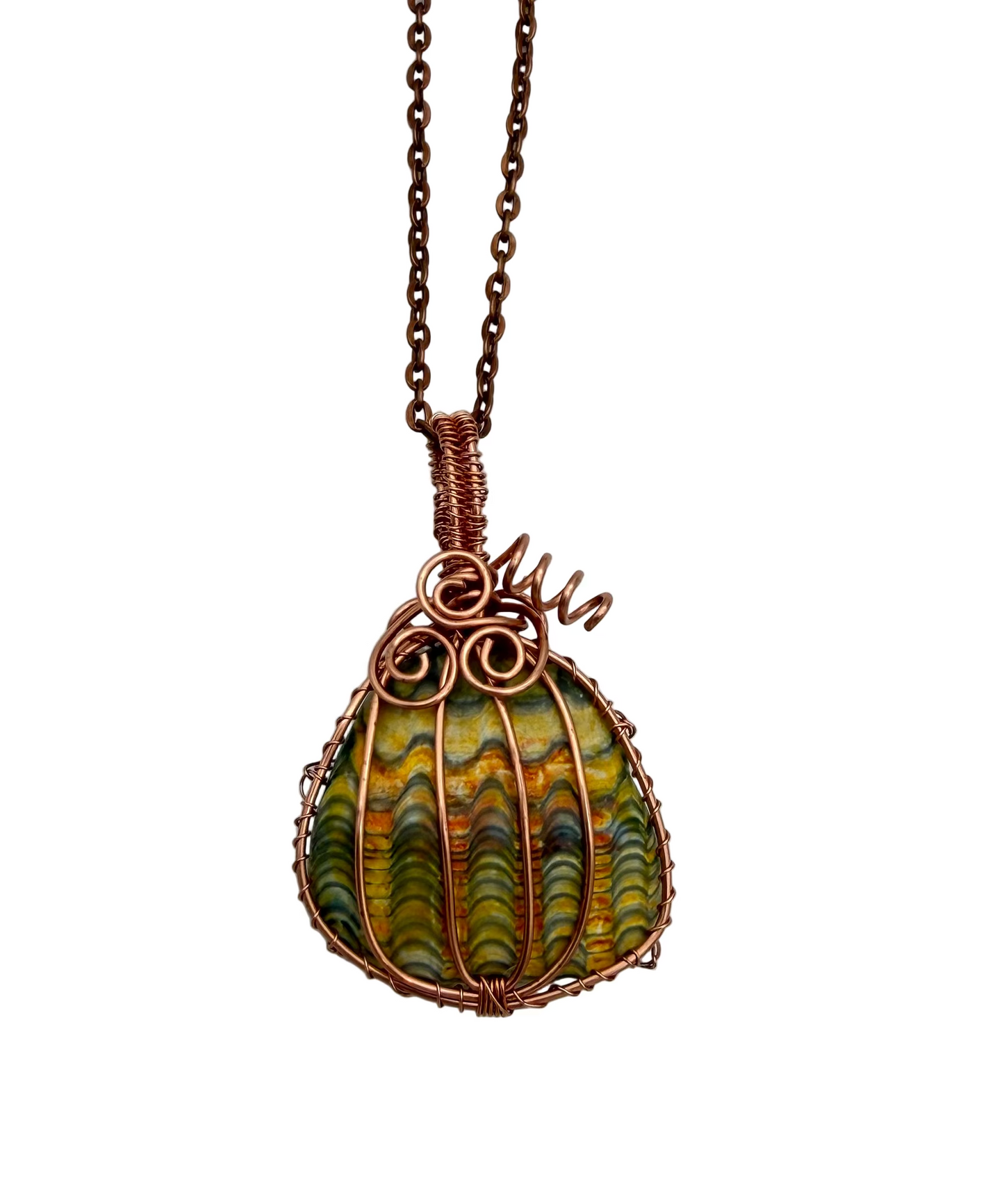 Copper Pumpkin Necklace