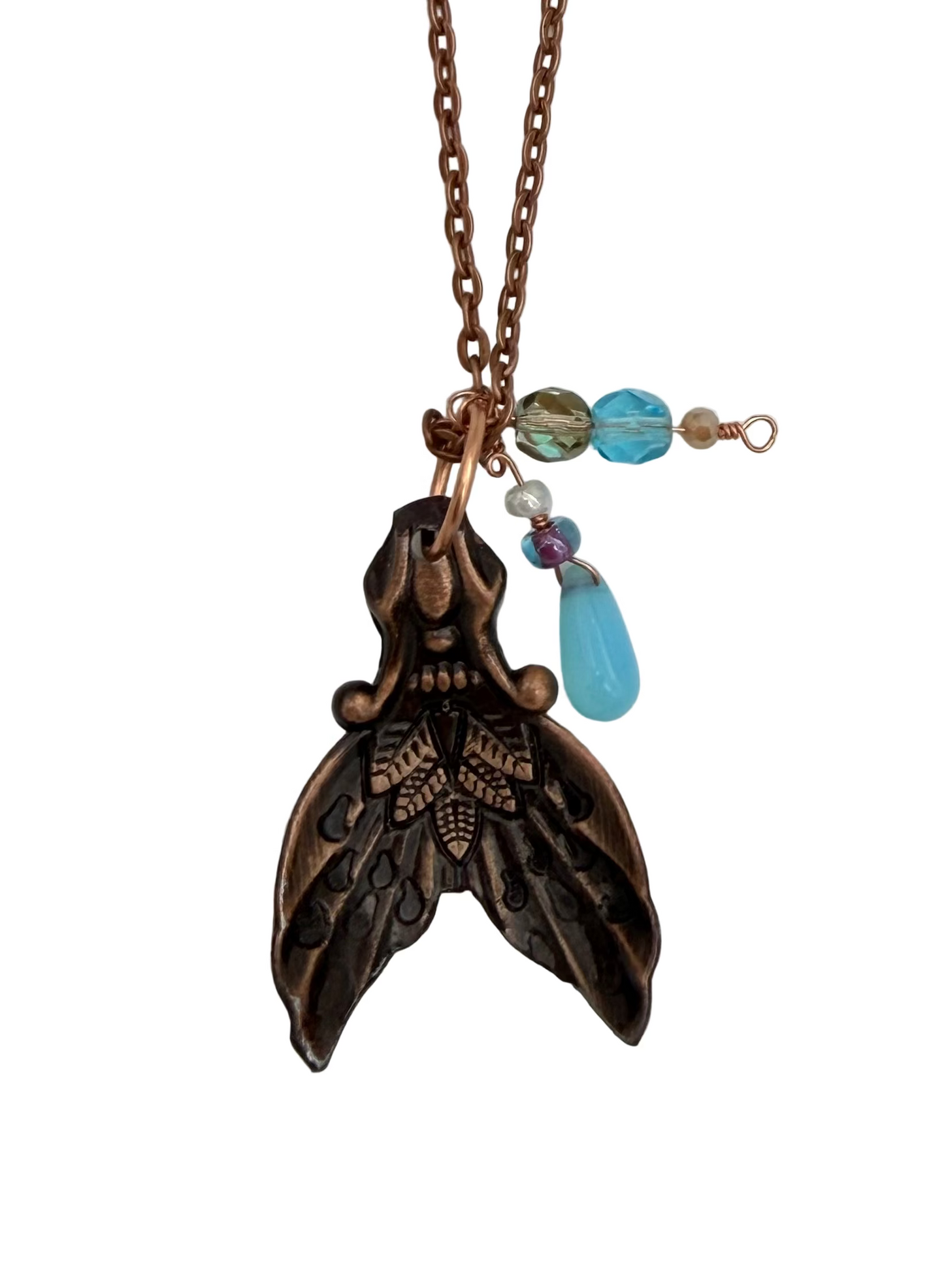 Copper Whale Tail Necklace