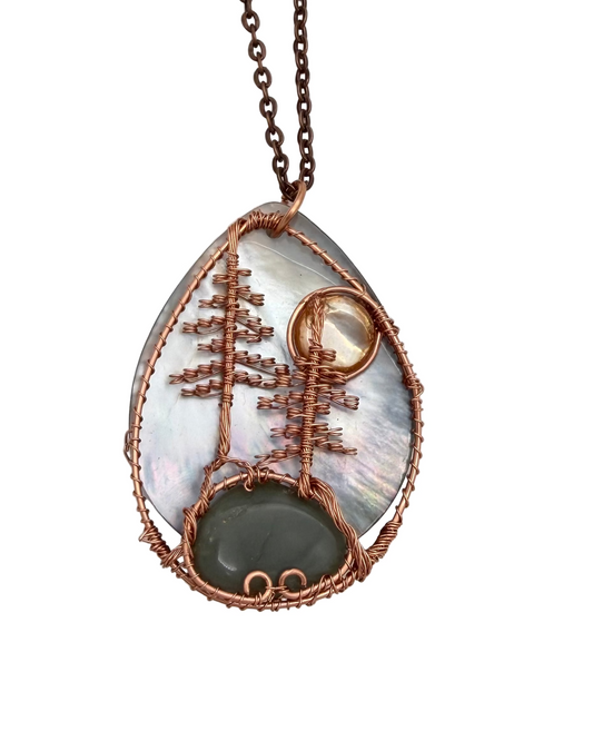 Copper Mop Tree Necklace