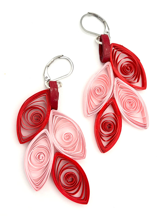 Crimson & Pink Geometry Earrings