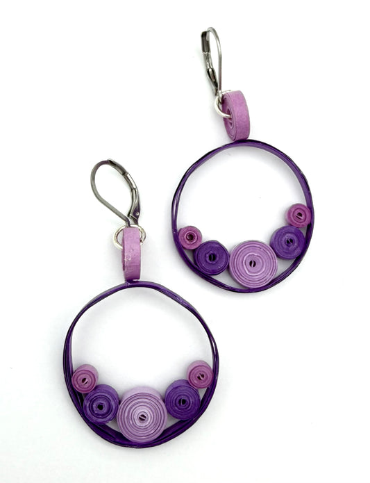 Purple Circle Earrings