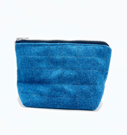 Large Blue Felt Pouch
