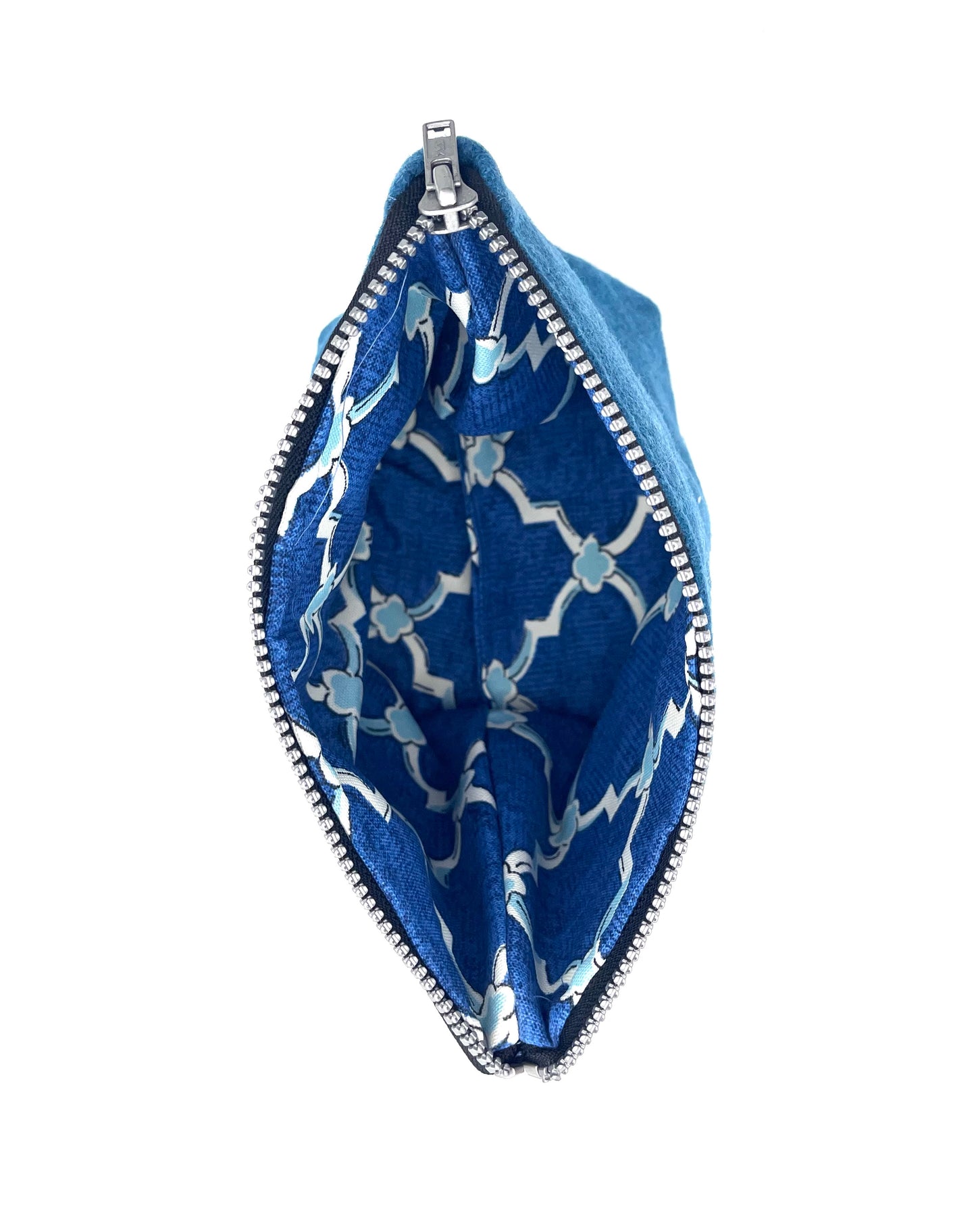 Large Blue Felt Pouch