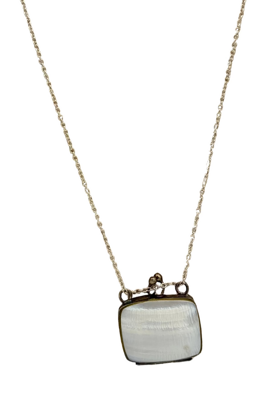 White Purse Necklace