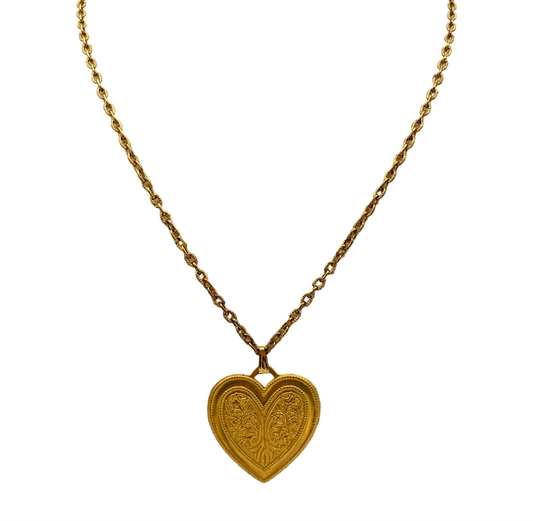 Big Brass Heart Necklace