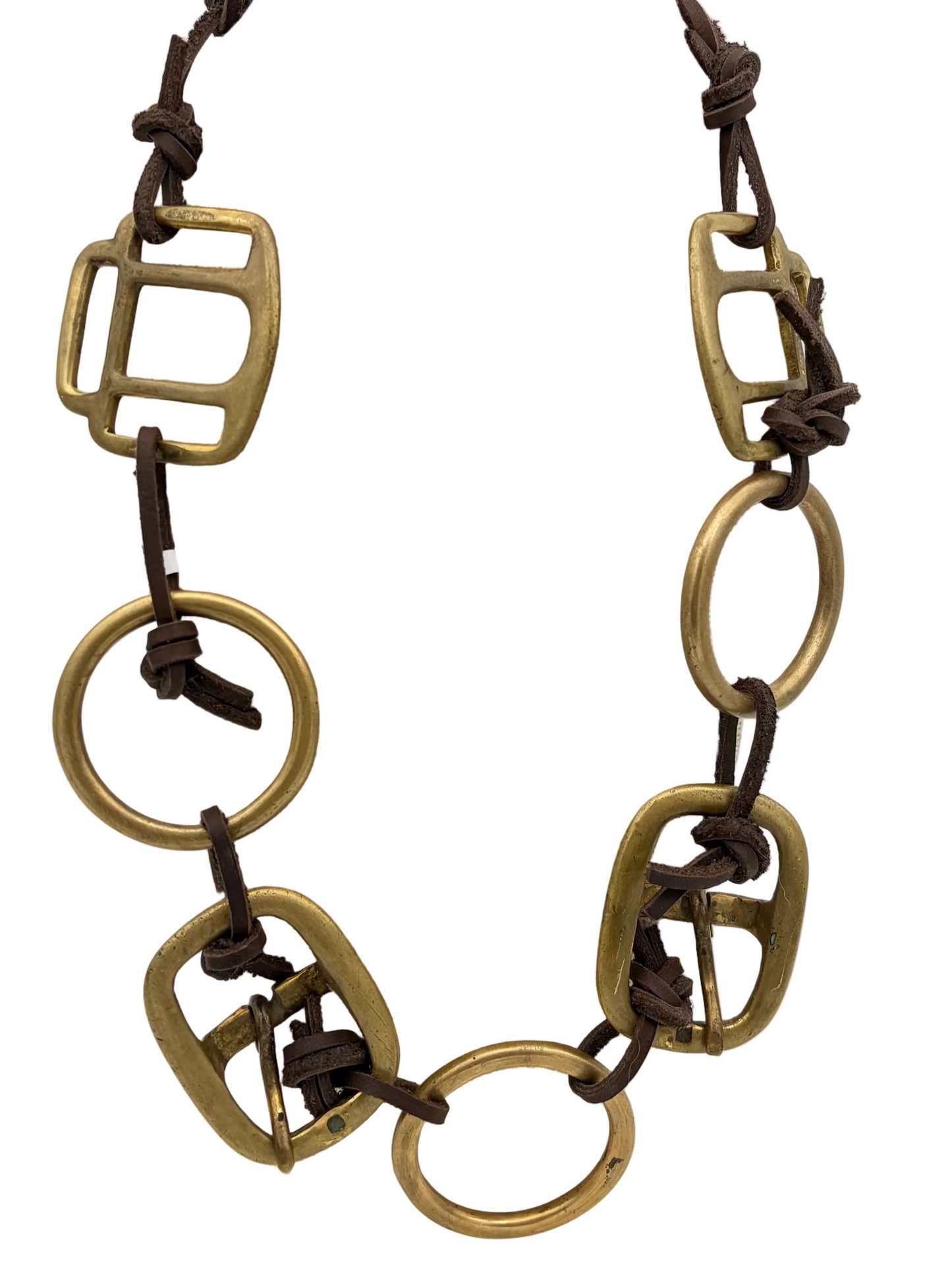 Reclaimed Brass and Leather Necklace