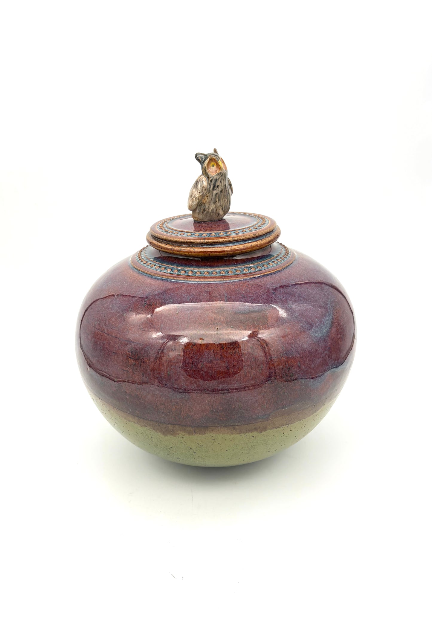 Large Owl Covered Vessel