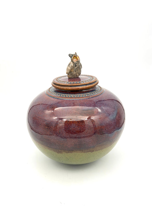Large Owl Covered Vessel