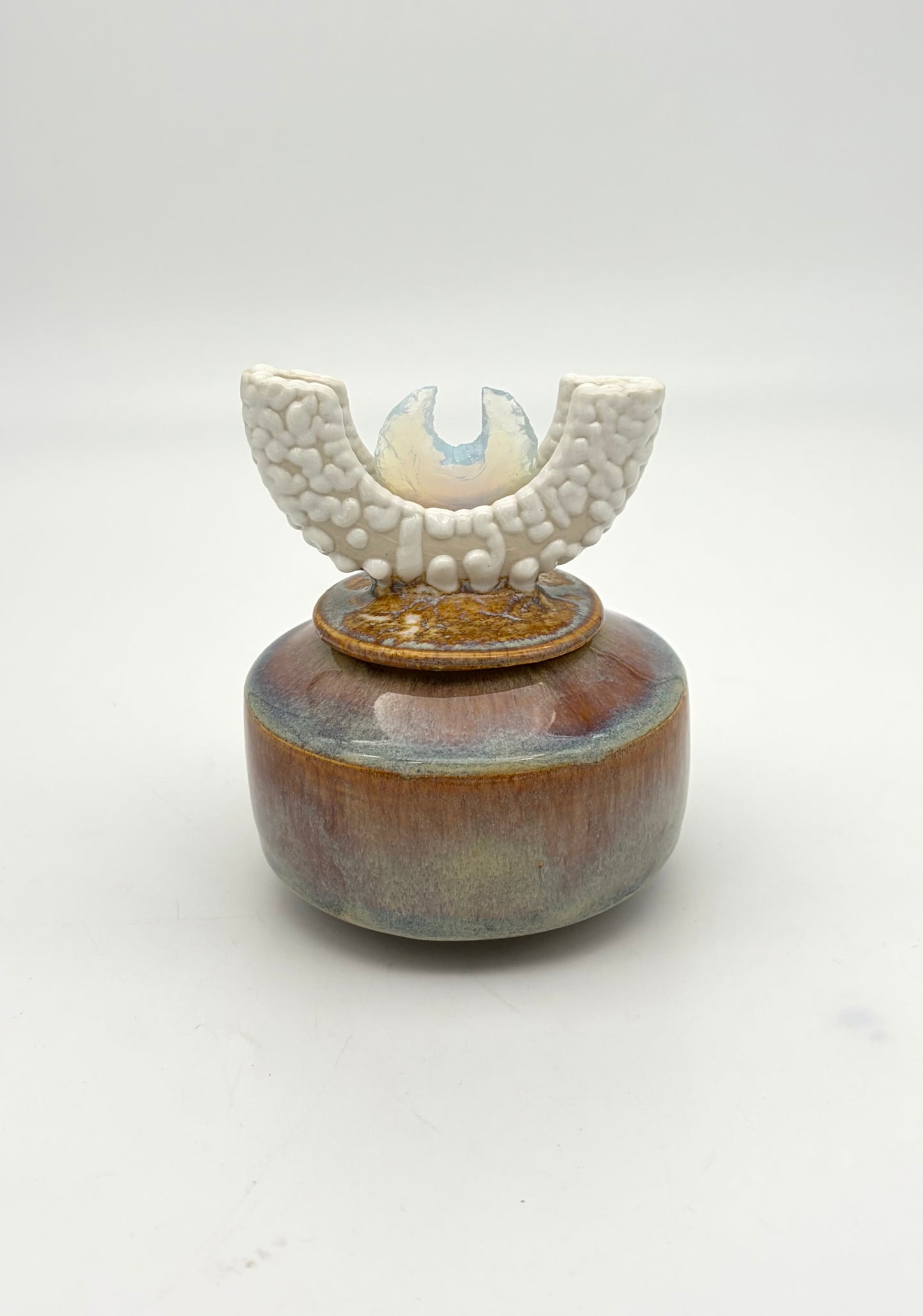 Opal Covered Vessel w/Stone