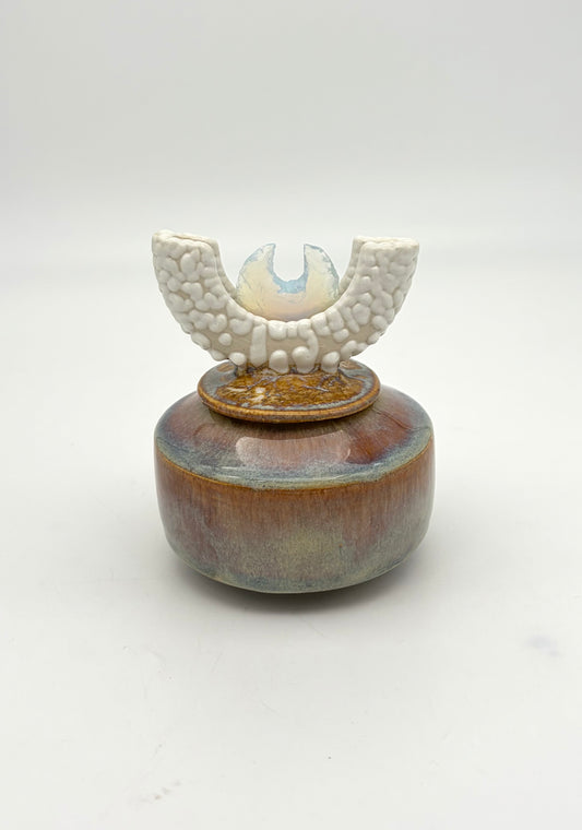 Opal Covered Vessel w/Stone