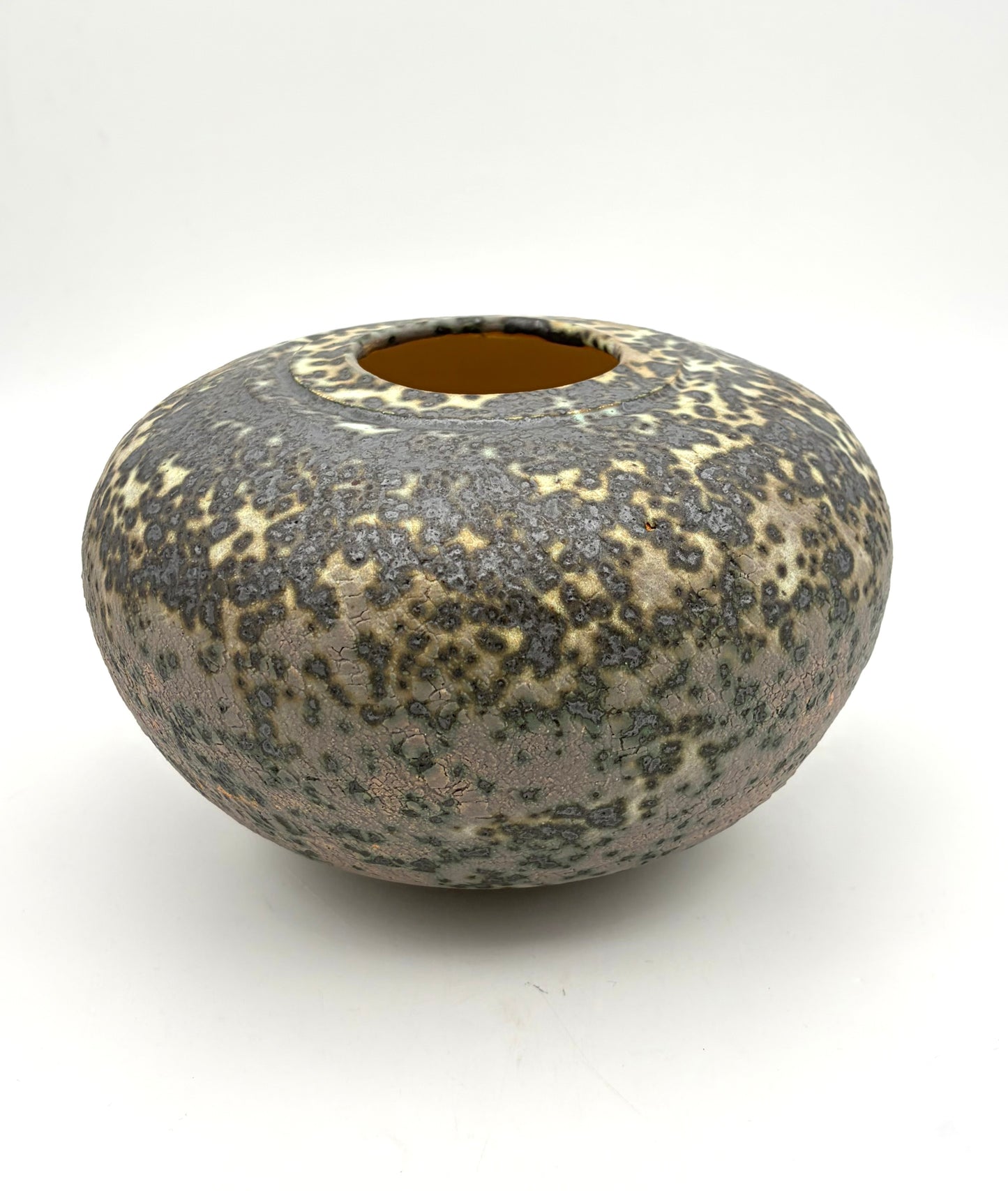 Grey Spotted Round Vessel