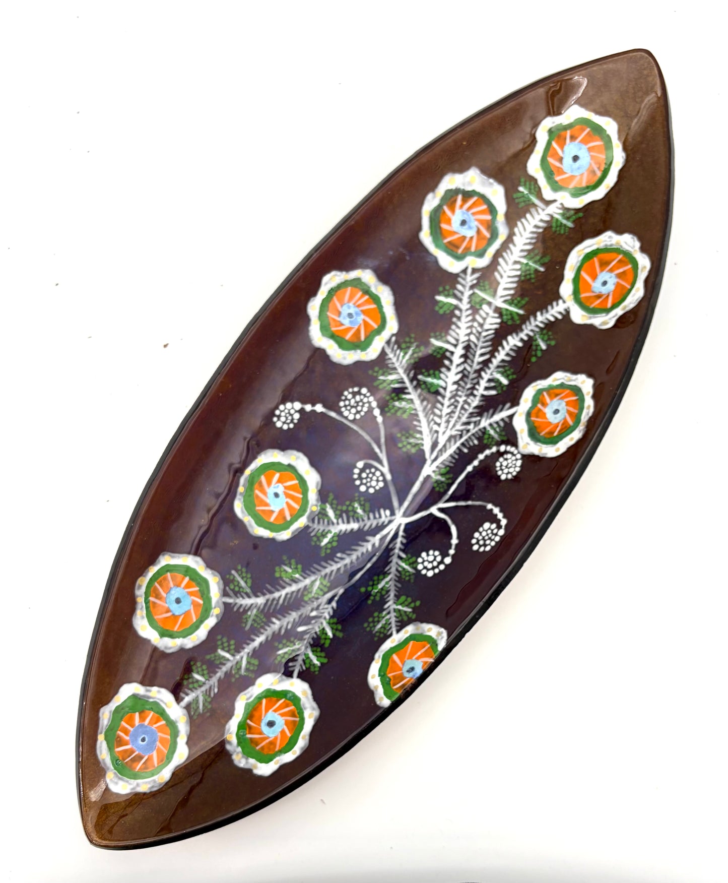 Oval Purple, Orange and White, Mexican Tray