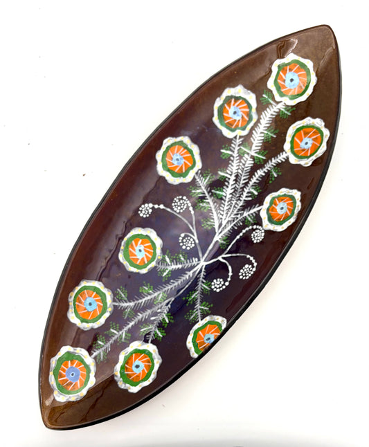 Oval Purple, Orange and White, Mexican Tray