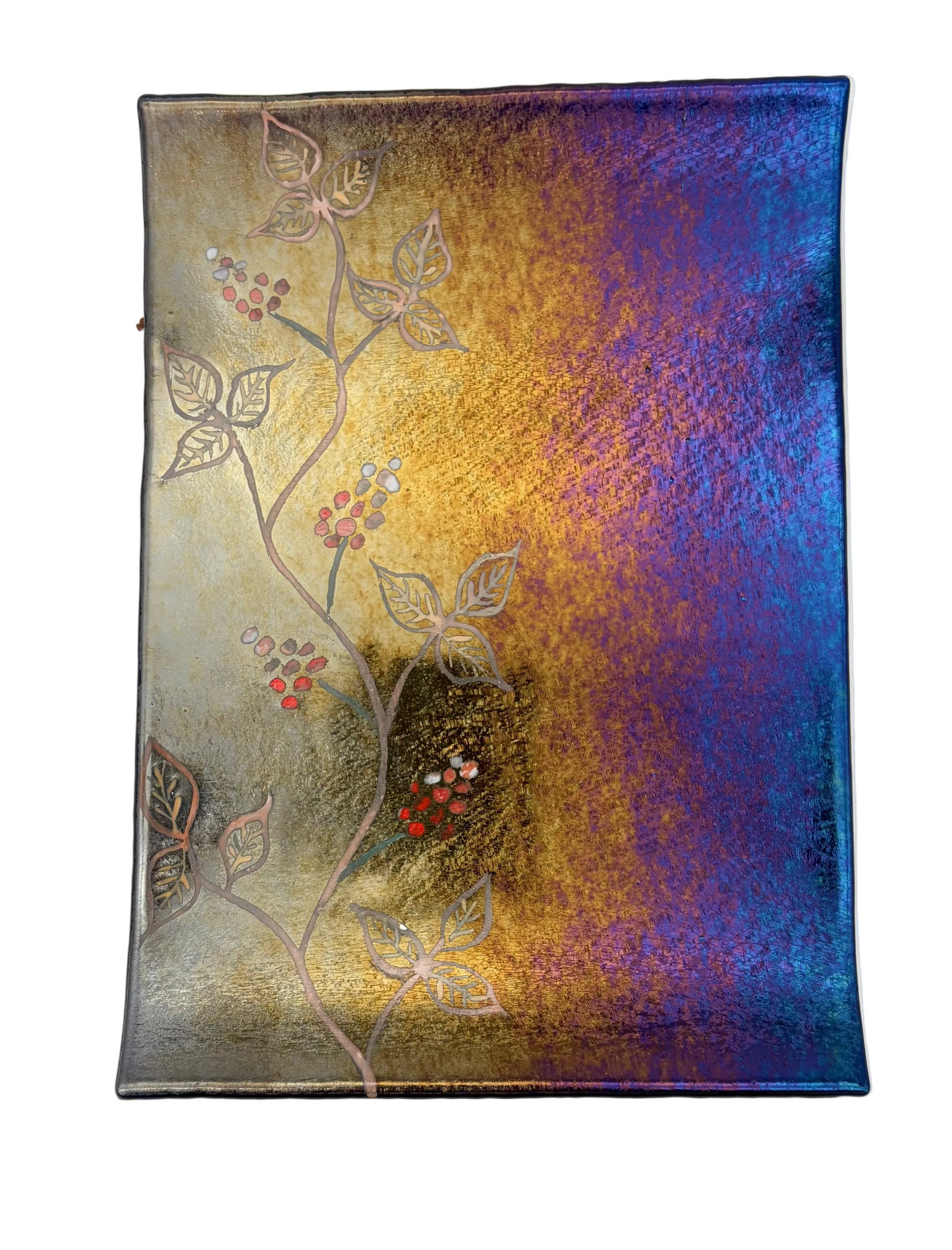 Black Iridescent Red Berry Tray