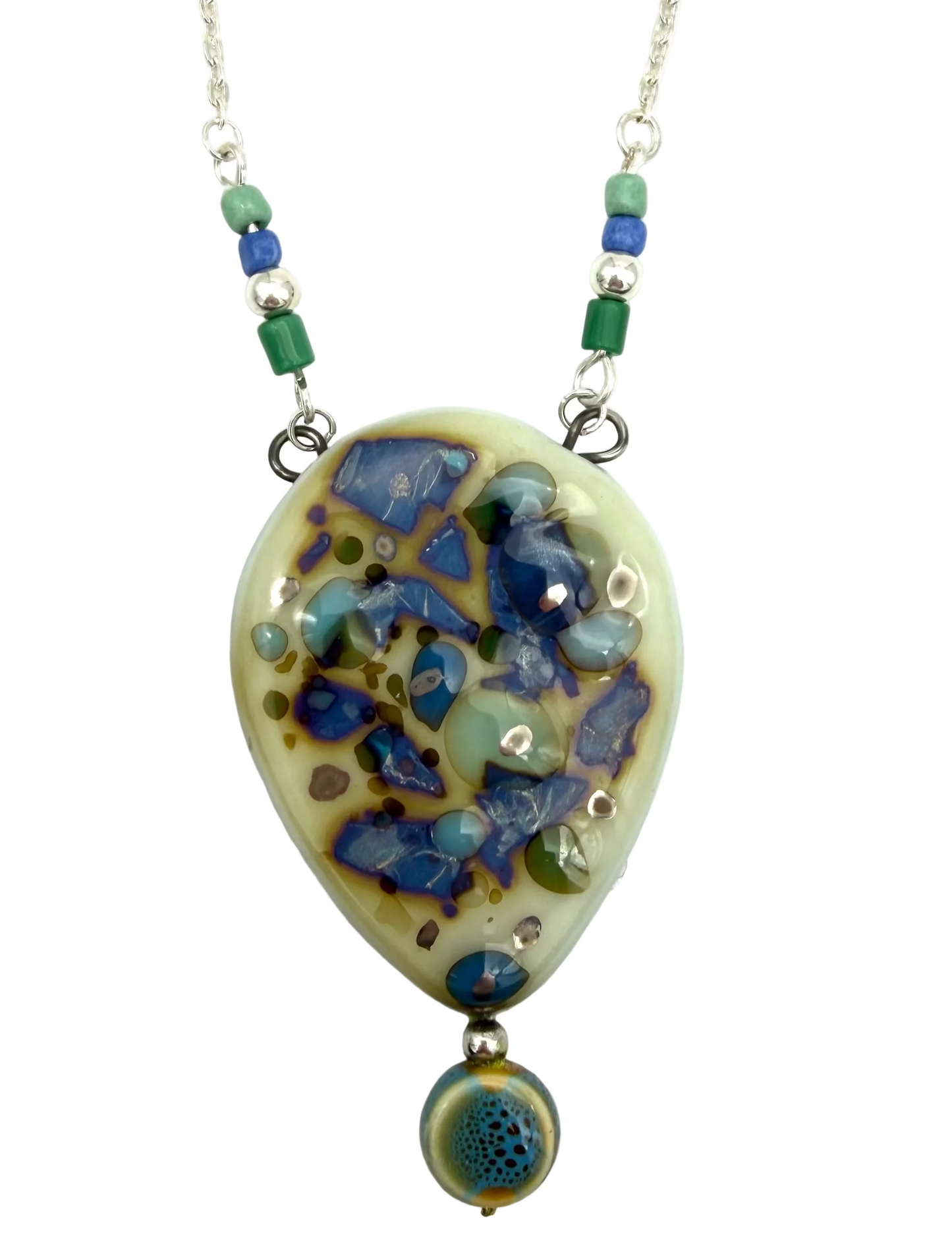 Reactive Oval Ceramic Bead Necklace