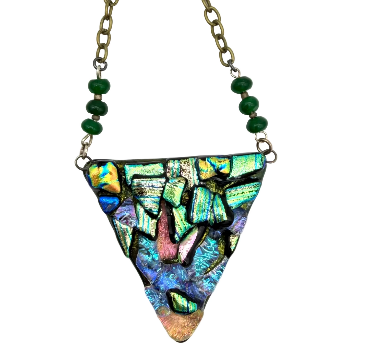 Triangle Dichro Pendant Necklace