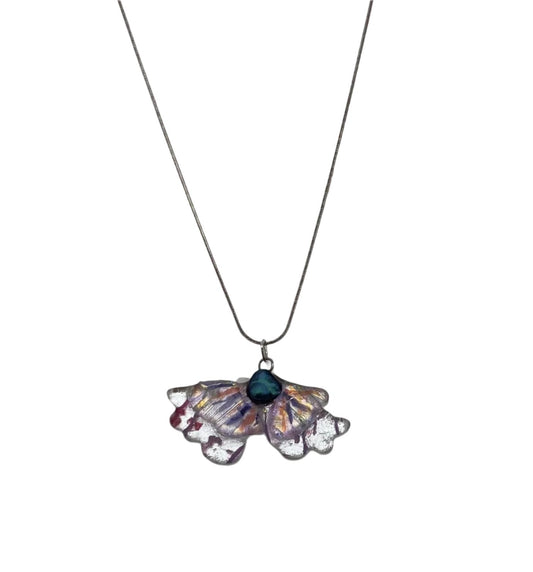 Sterling Silver Dichro Butterfly Necklace