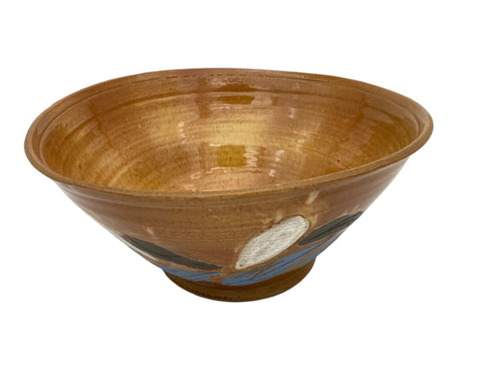 Brown Bowl with Underglaze on Outside