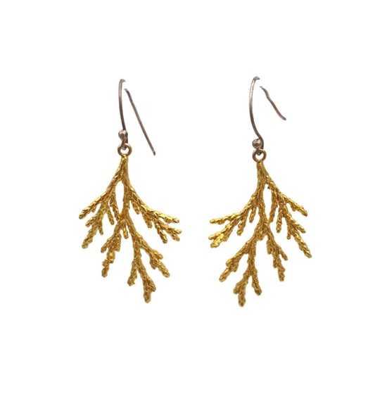 Gold Cedar Earrings