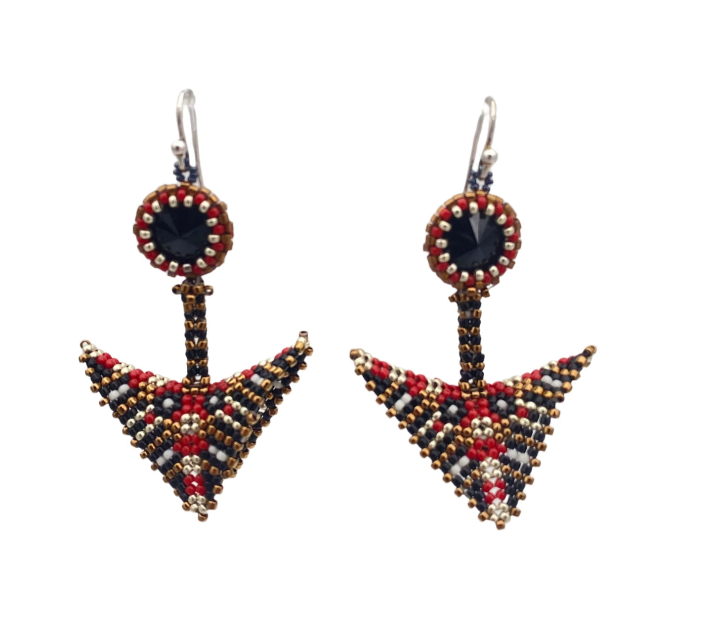 Red and Black Tribal Earrings