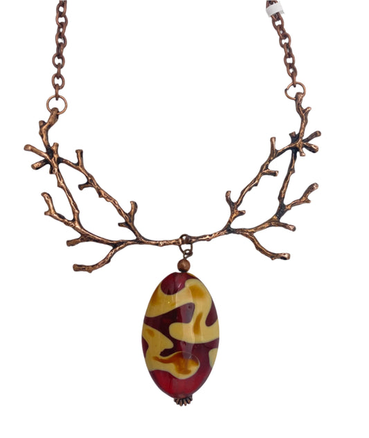 Copper Branch with Lamp Work Bead