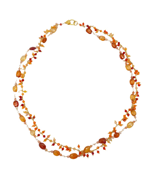 Red Carnelian and Hessonite Necklace